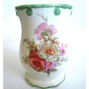VTG Pottery Hand Painted Floral Vase Royal Winton Ironside Staffordshire England